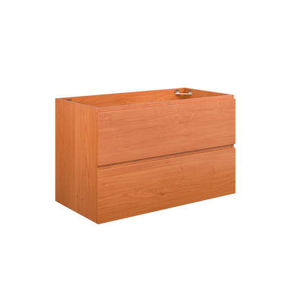 Modway Outlet Scenic 36" Wall-Mount Bathroom Vanity Cabinet (Sink Basin Not Included) by Modway  Bathroom Furniture Cherry Walnut - EEI-5881-CHE