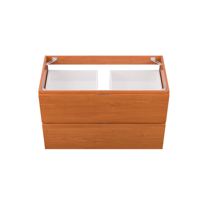 Modway Outlet Scenic 36" Wall-Mount Bathroom Vanity Cabinet (Sink Basin Not Included) by Modway  Bathroom Furniture Cherry Walnut - EEI-5881-CHE