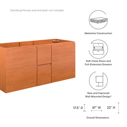 Modway Outlet Scenic 48" Double Sink Compatible (Not Included) Bathroom Vanity Cabinet by Modway  Bathroom Furniture Cherry Walnut - EEI-5883-CHE
