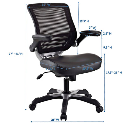 Modway - Edge Vinyl Office Chair by Modway  Office Furniture Office Chairs Black - EEI-595-BLK