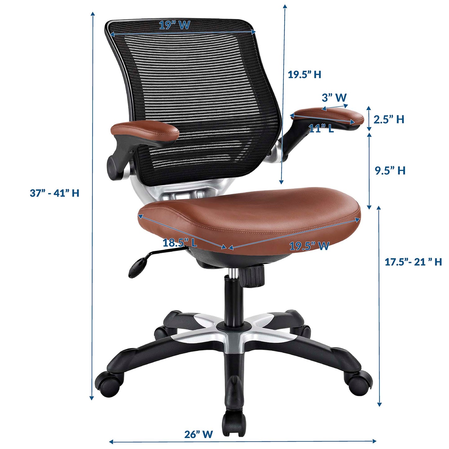 Modway - Edge Vinyl Office Chair by Modway  Office Furniture Office Chairs Brown - EEI-595-TAN
