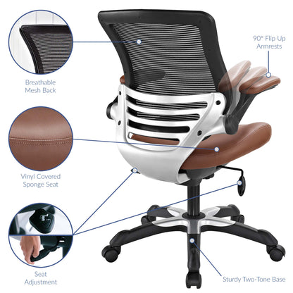 Modway - Edge Vinyl Office Chair by Modway  Office Furniture Office Chairs Brown - EEI-595-TAN