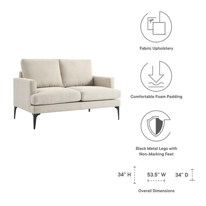 Modway Outlet Evermore Upholstered Fabric Loveseat by Modway  Living Room Furniture Beige - EEI-6006-BEI