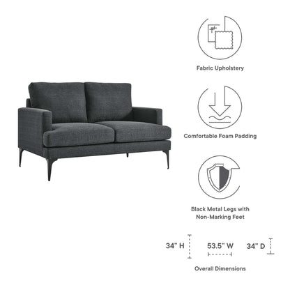 Modway Outlet Evermore Upholstered Fabric Loveseat by Modway  Living Room Furniture Gray - EEI-6006-DOR