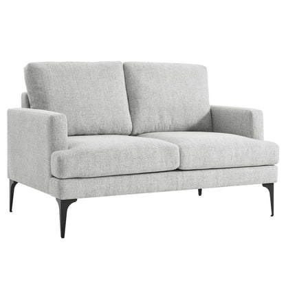 Modway Outlet Evermore Upholstered Fabric Loveseat by Modway  Living Room Furniture Light Gray - EEI-6006-LGR