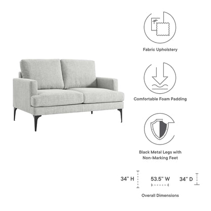 Modway Outlet Evermore Upholstered Fabric Loveseat by Modway  Living Room Furniture Light Gray - EEI-6006-LGR