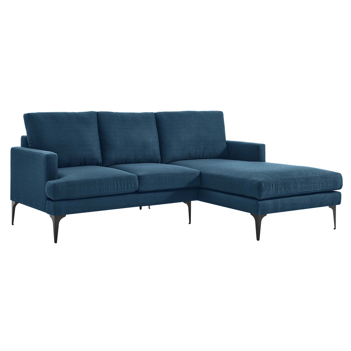Modway Outlet Evermore Right-Facing Upholstered Fabric Sectional Sofa by Modway  Living Room Furniture Azure - EEI-6012-AZU