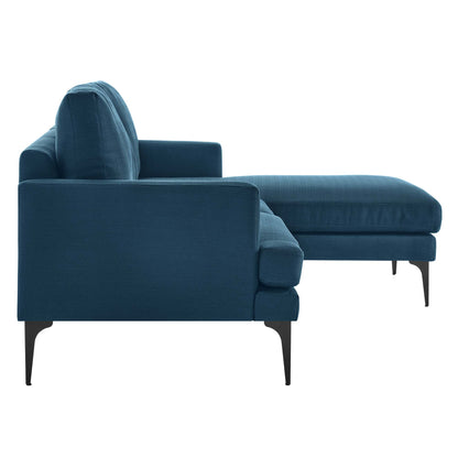 Modway Outlet Evermore Right-Facing Upholstered Fabric Sectional Sofa by Modway  Living Room Furniture Azure - EEI-6012-AZU