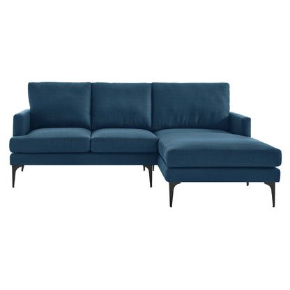Modway Outlet Evermore Right-Facing Upholstered Fabric Sectional Sofa by Modway  Living Room Furniture Azure - EEI-6012-AZU