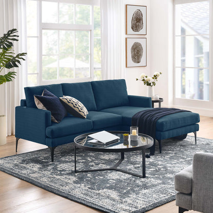 Modway Outlet Evermore Right-Facing Upholstered Fabric Sectional Sofa by Modway  Living Room Furniture Azure - EEI-6012-AZU