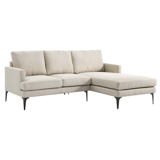 Modway Outlet Evermore Right-Facing Upholstered Fabric Sectional Sofa by Modway  Living Room Furniture Beige - EEI-6012-BEI