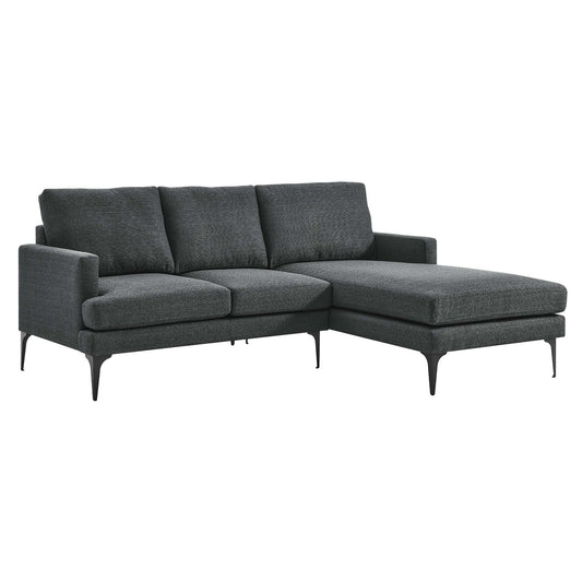 Modway Outlet Evermore Right-Facing Upholstered Fabric Sectional Sofa by Modway  Living Room Furniture Gray - EEI-6012-DOR