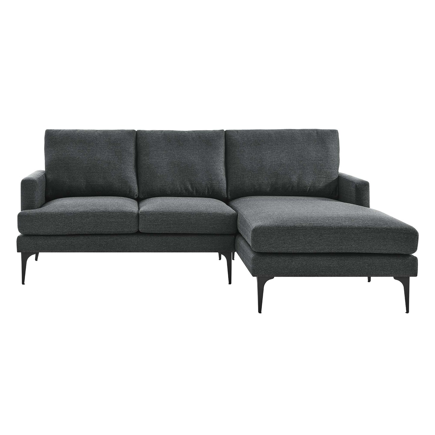 Modway Outlet Evermore Right-Facing Upholstered Fabric Sectional Sofa by Modway  Living Room Furniture Gray - EEI-6012-DOR