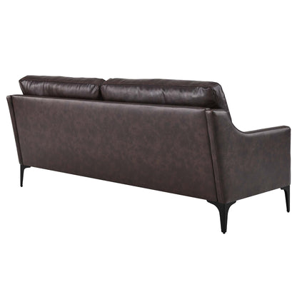 Modway Outlet Corland Leather Sofa by Modway  Living Room Furniture Brown - EEI-6018-BRN