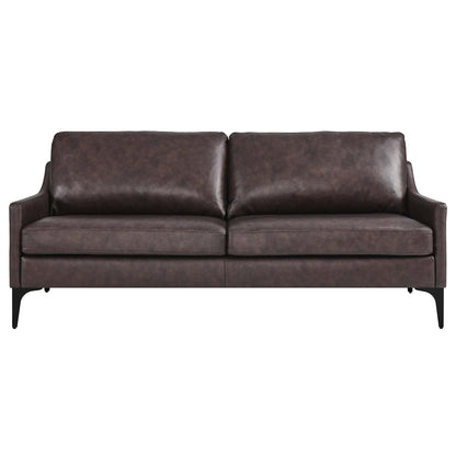 Modway Outlet Corland Leather Sofa by Modway  Living Room Furniture Brown - EEI-6018-BRN