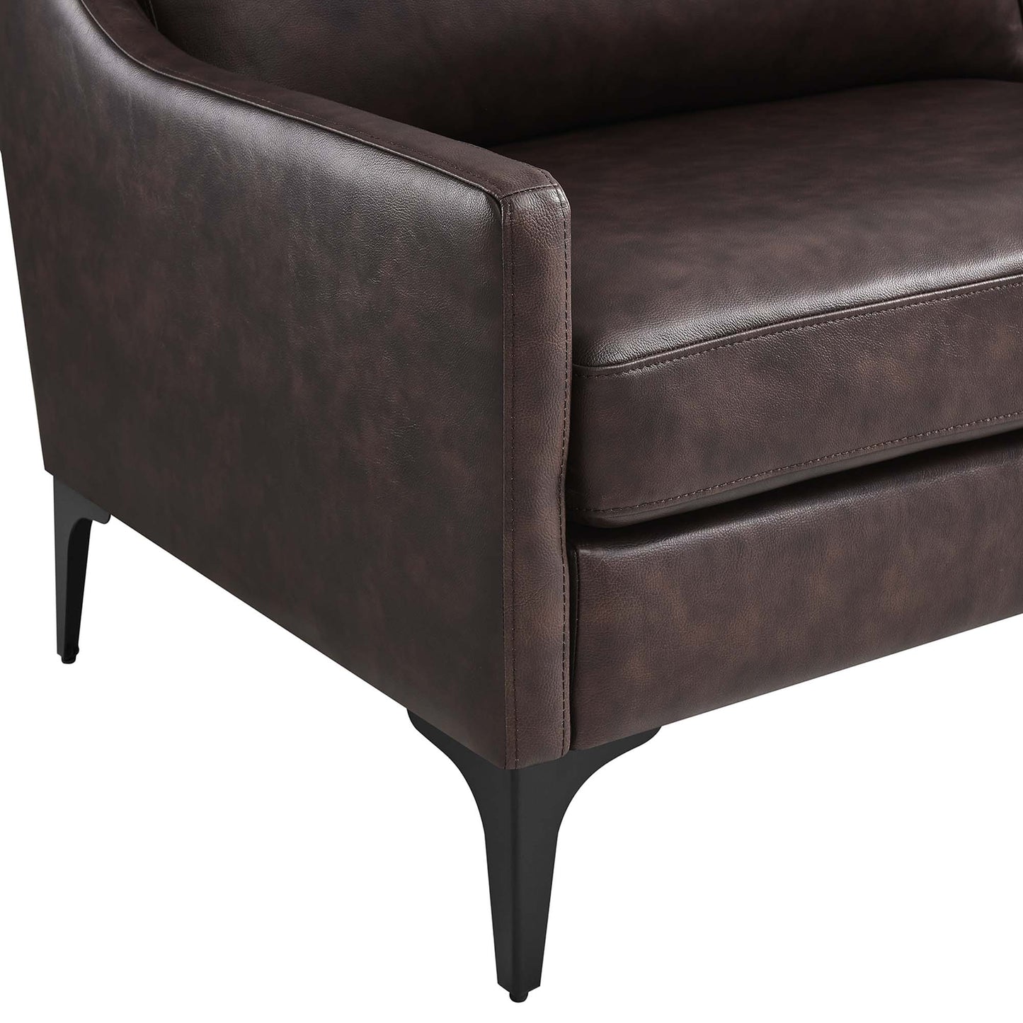 Modway Outlet Corland Leather Sofa by Modway  Living Room Furniture Brown - EEI-6018-BRN