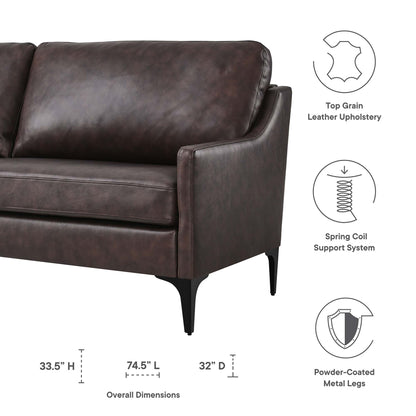 Modway Outlet Corland Leather Sofa by Modway  Living Room Furniture Brown - EEI-6018-BRN