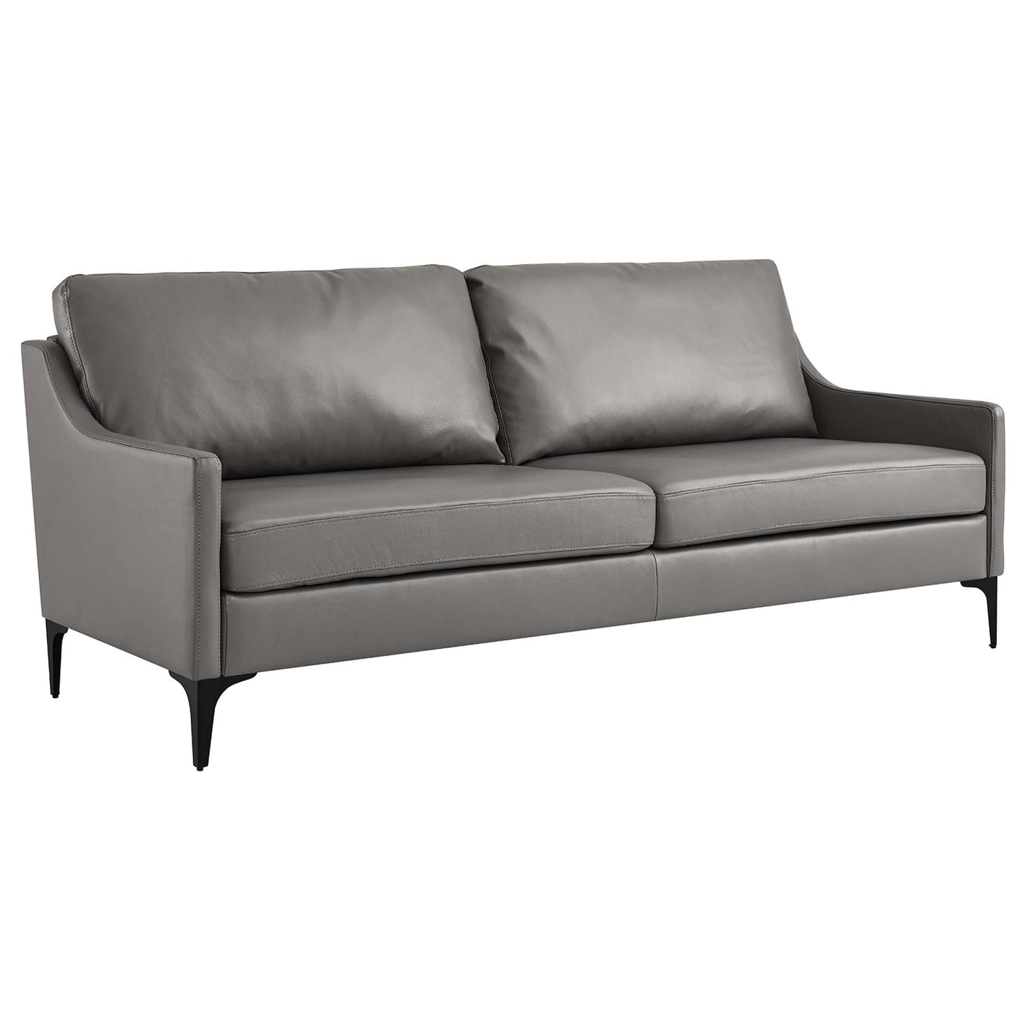 Modway - Corland Leather Sofa by Modway  Living Room Sofas and Armchairs Gray - EEI-6018-GRY