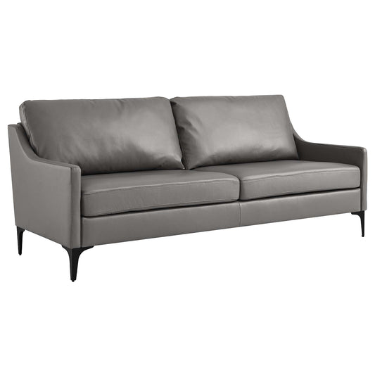 Modway - Corland Leather Sofa by Modway  Living Room Sofas and Armchairs Gray - EEI-6018-GRY