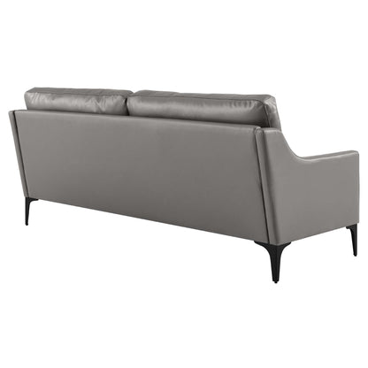 Modway - Corland Leather Sofa by Modway  Living Room Sofas and Armchairs Gray - EEI-6018-GRY