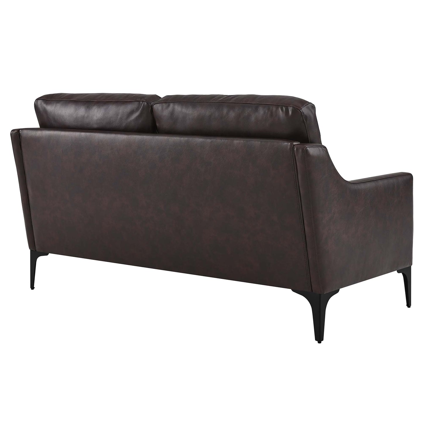 Modway Outlet Corland Leather Loveseat by Modway  Living Room Furniture Brown - EEI-6020-BRN