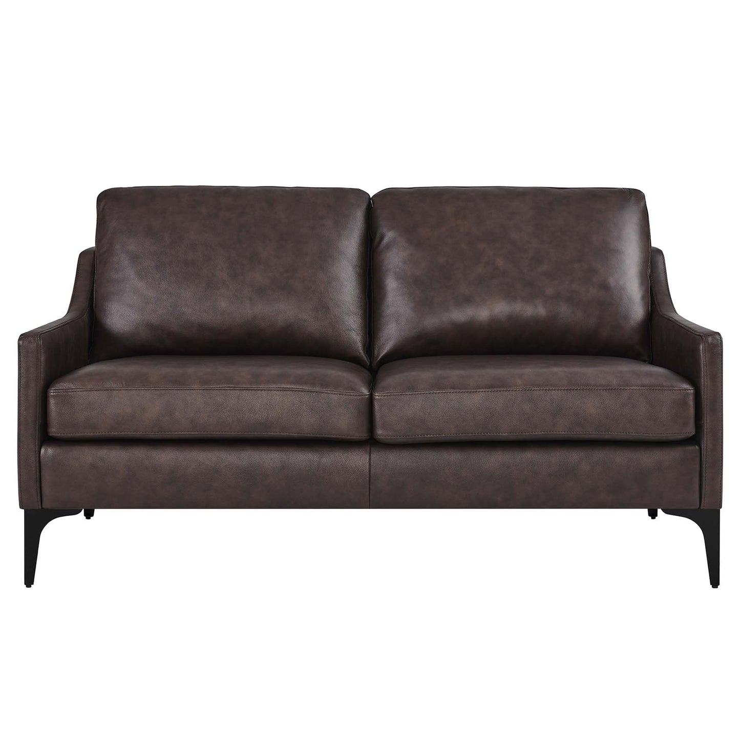 Modway Outlet Corland Leather Loveseat by Modway  Living Room Furniture Brown - EEI-6020-BRN