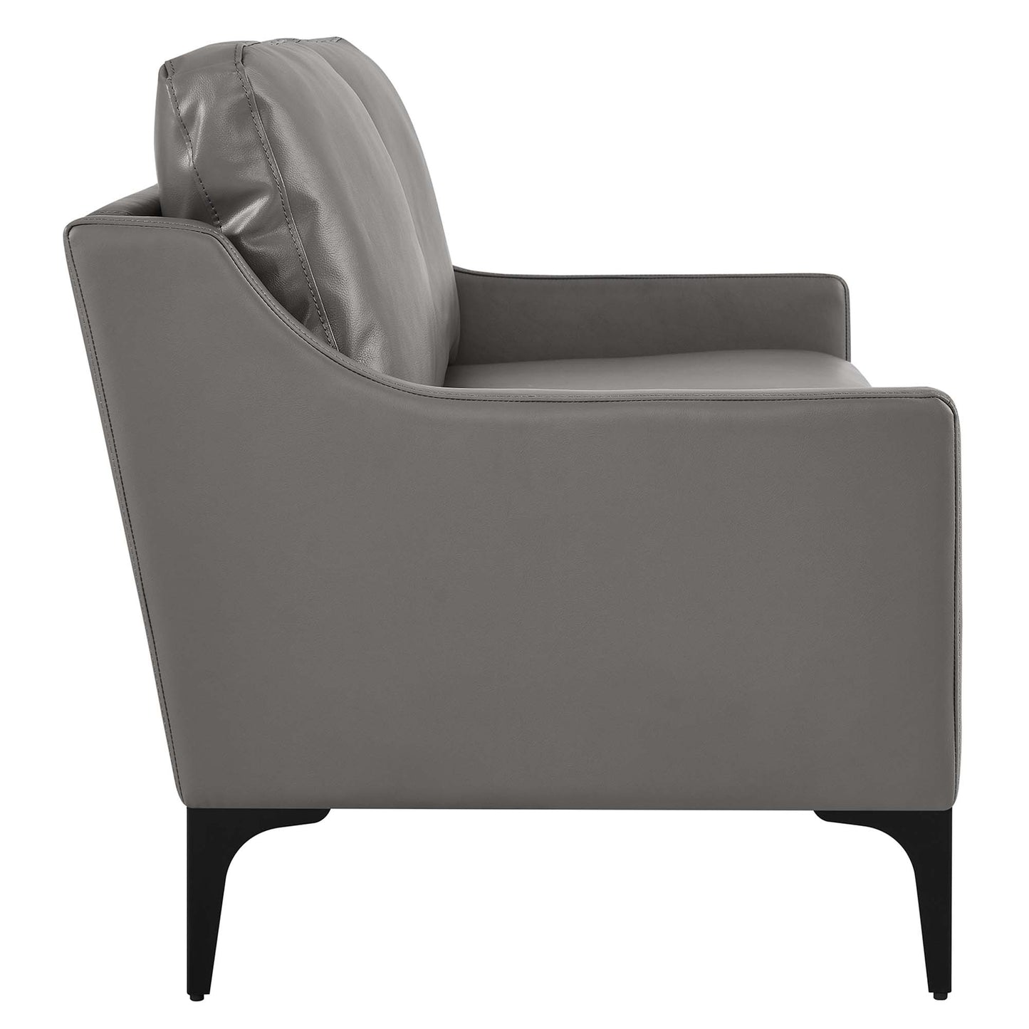 Modway Outlet Corland Leather Loveseat by Modway  Living Room Furniture Gray - EEI-6020-GRY