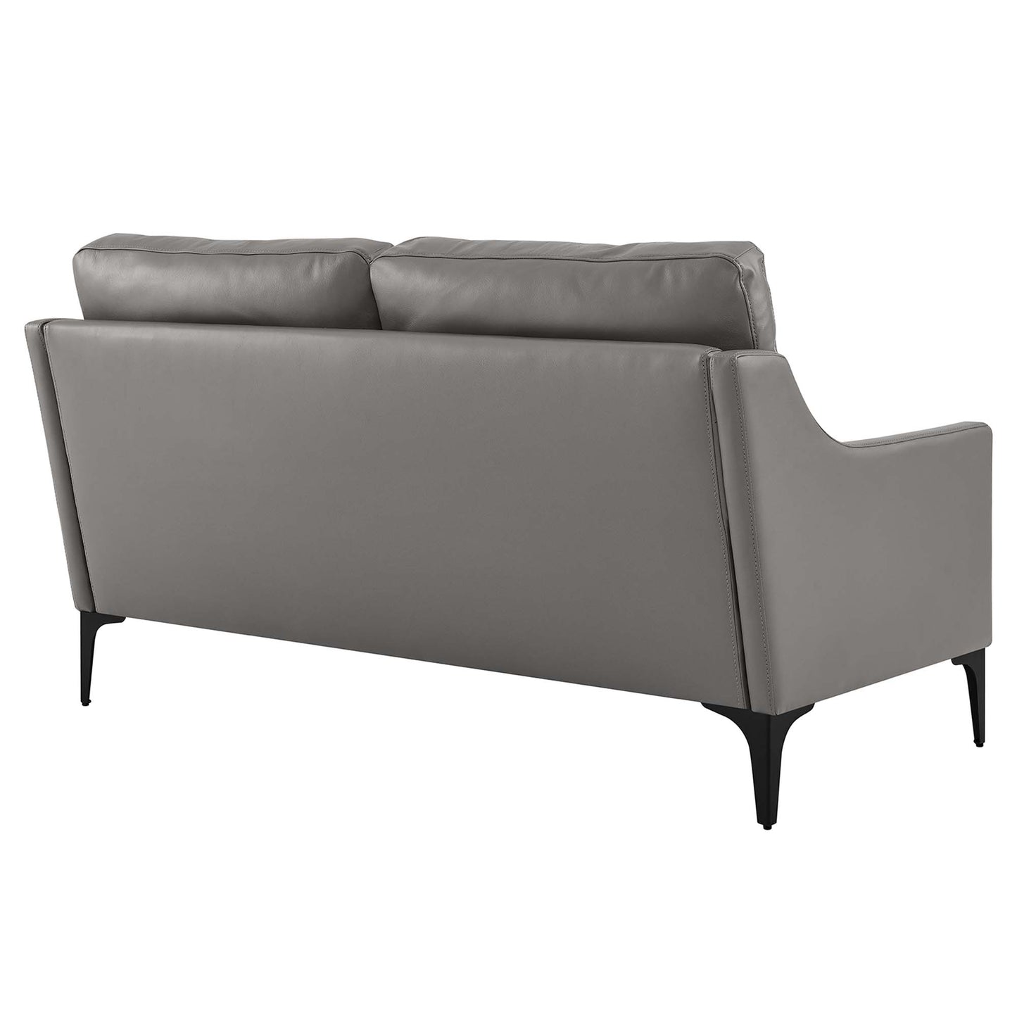 Modway Outlet Corland Leather Loveseat by Modway  Living Room Furniture Gray - EEI-6020-GRY