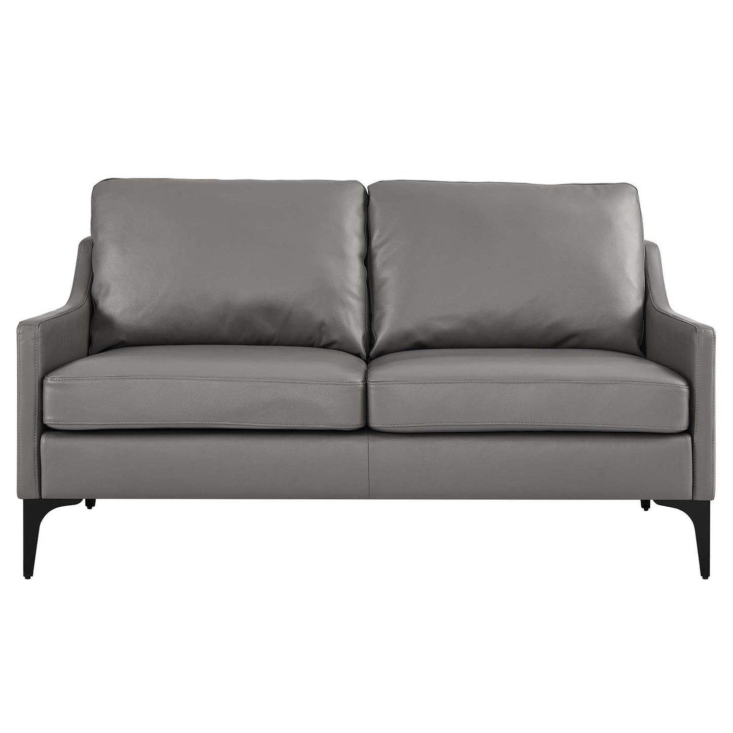 Modway Outlet Corland Leather Loveseat by Modway  Living Room Furniture Gray - EEI-6020-GRY