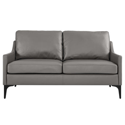 Modway Outlet Corland Leather Loveseat by Modway  Living Room Furniture Gray - EEI-6020-GRY