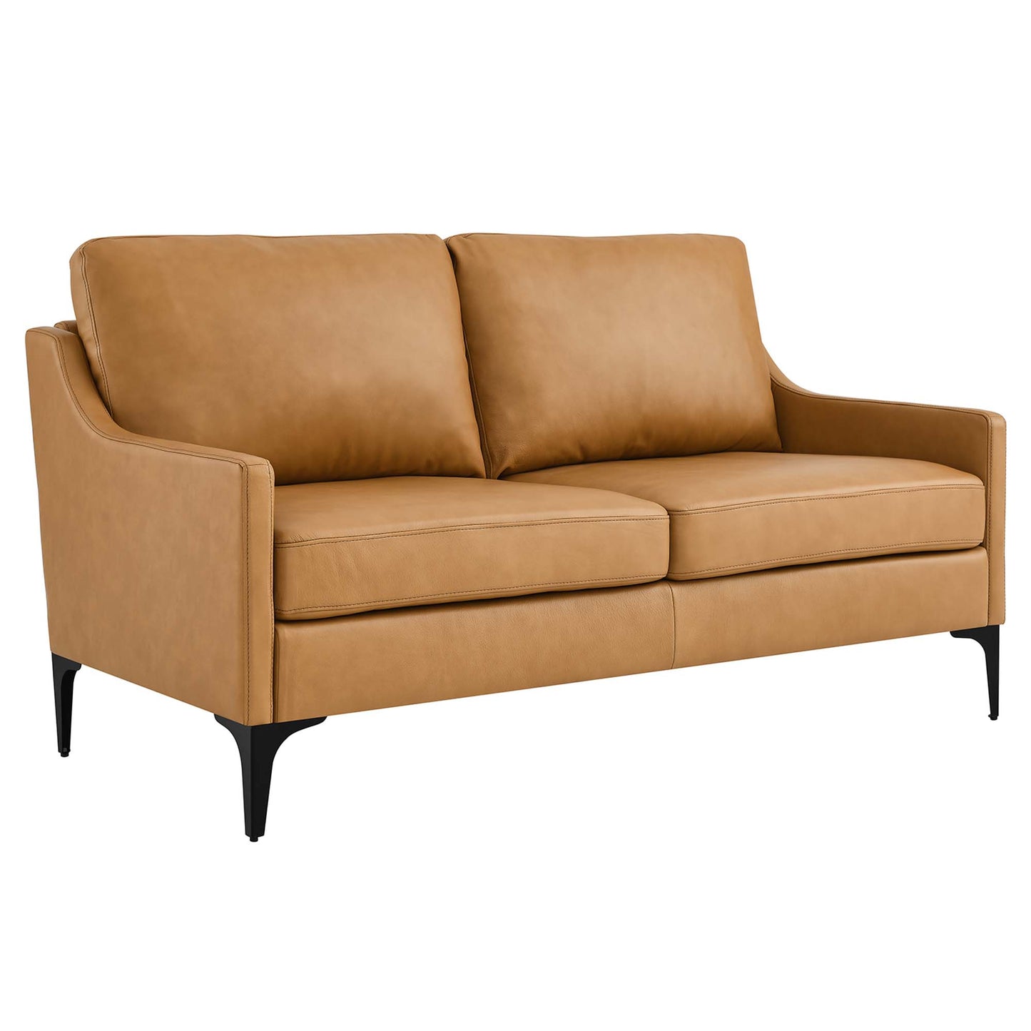 Modway - Corland Leather Loveseat by Modway  Living Room Sofas and Armchairs Brown - EEI-6020-TAN