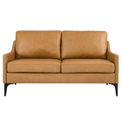 Modway - Corland Leather Loveseat by Modway  Living Room Sofas and Armchairs Brown - EEI-6020-TAN