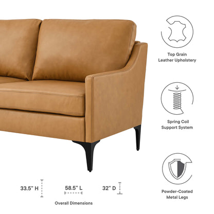 Modway - Corland Leather Loveseat by Modway  Living Room Sofas and Armchairs Brown - EEI-6020-TAN