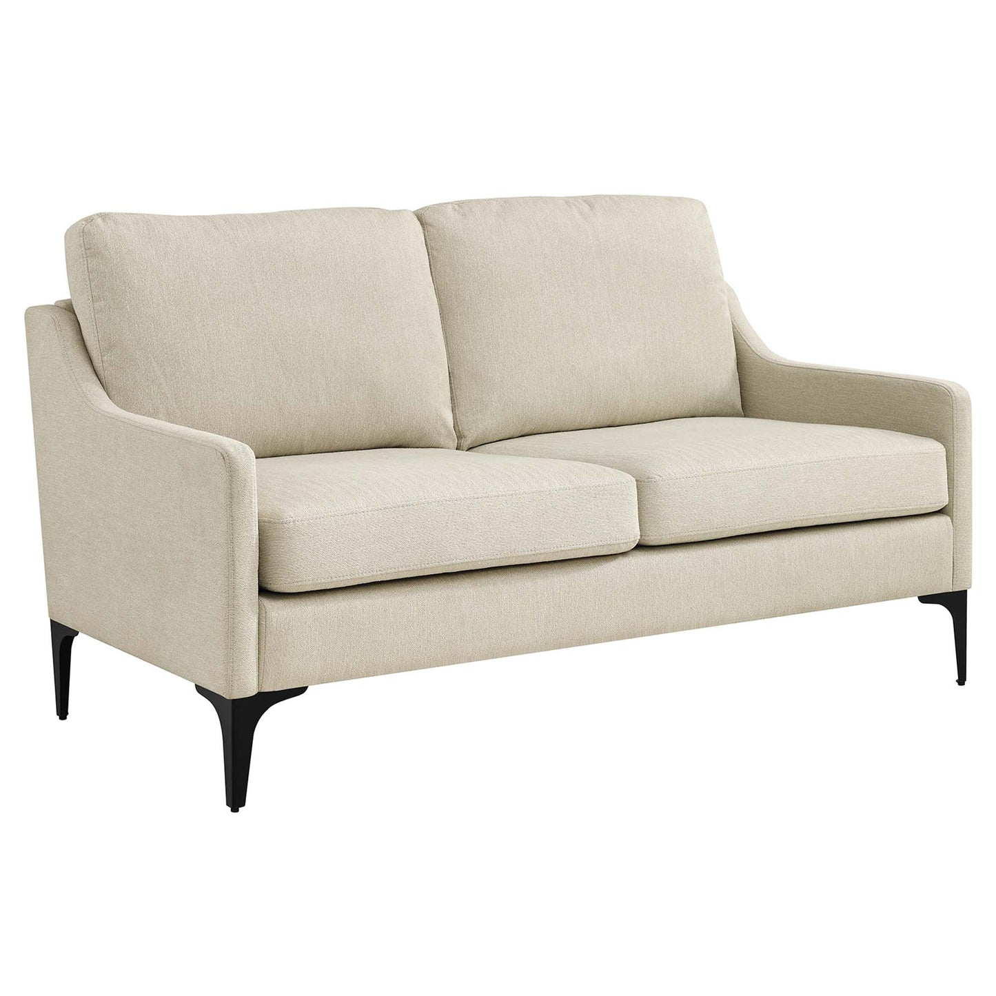 Modway Outlet Corland Upholstered Fabric Loveseat by Modway  Living Room Furniture Beige - EEI-6021-BEI