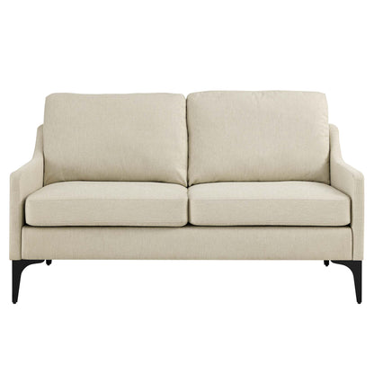 Modway Outlet Corland Upholstered Fabric Loveseat by Modway  Living Room Furniture Beige - EEI-6021-BEI