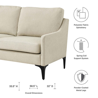 Modway Outlet Corland Upholstered Fabric Loveseat by Modway  Living Room Furniture Beige - EEI-6021-BEI