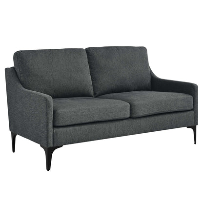 Modway Outlet Corland Upholstered Fabric Loveseat by Modway  Living Room Furniture Charcoal - EEI-6021-CHA
