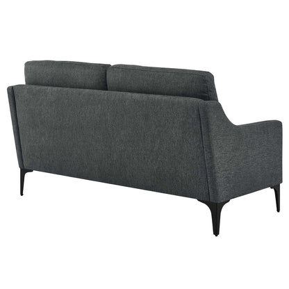 Modway Outlet Corland Upholstered Fabric Loveseat by Modway  Living Room Furniture Charcoal - EEI-6021-CHA