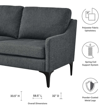 Modway Outlet Corland Upholstered Fabric Loveseat by Modway  Living Room Furniture Charcoal - EEI-6021-CHA