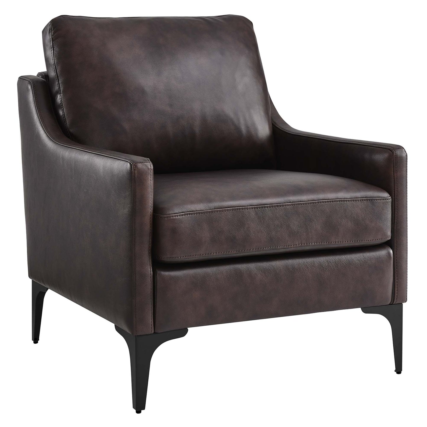 Modway - Corland Leather Armchair by Modway  Living Room Sofas and Armchairs Brown - EEI-6022-BRN