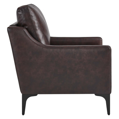 Modway - Corland Leather Armchair by Modway  Living Room Sofas and Armchairs Brown - EEI-6022-BRN