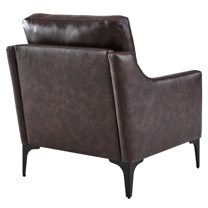 Modway - Corland Leather Armchair by Modway  Living Room Sofas and Armchairs Brown - EEI-6022-BRN