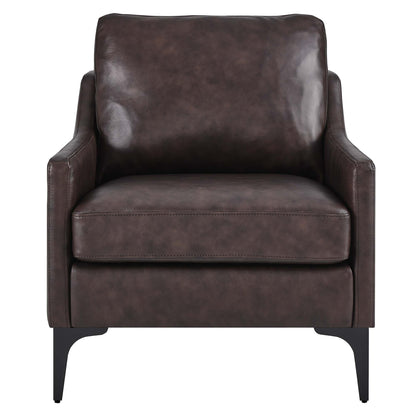 Modway - Corland Leather Armchair by Modway  Living Room Sofas and Armchairs Brown - EEI-6022-BRN