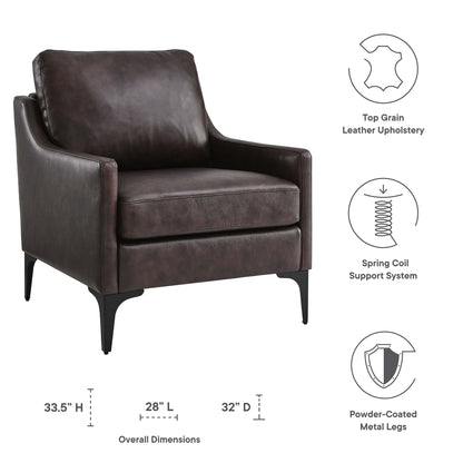 Modway - Corland Leather Armchair by Modway  Living Room Sofas and Armchairs Brown - EEI-6022-BRN