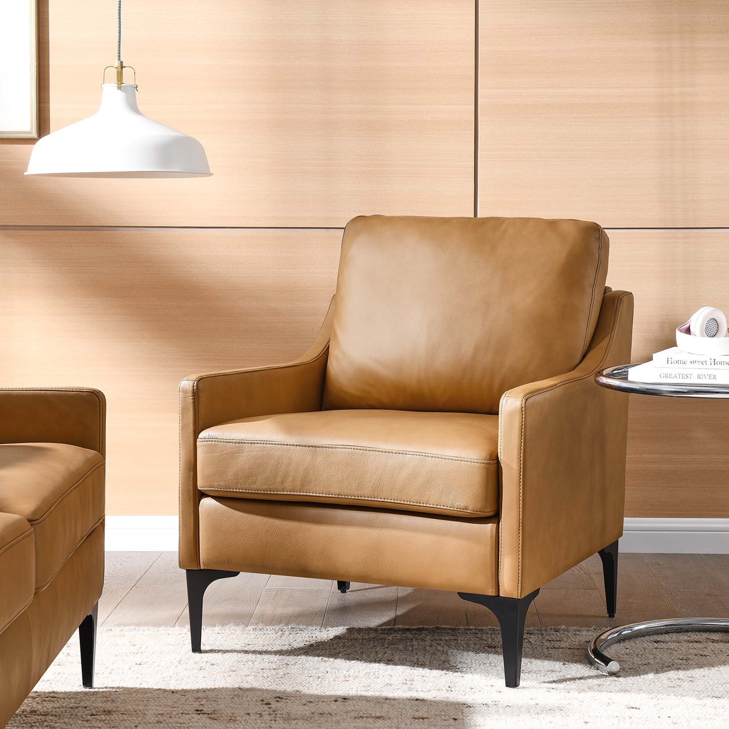 Modway - Corland Leather Armchair by Modway  Living Room Sofas and Armchairs Brown - EEI-6022-TAN