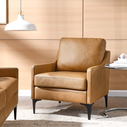 Modway - Corland Leather Armchair by Modway  Living Room Sofas and Armchairs Brown - EEI-6022-TAN