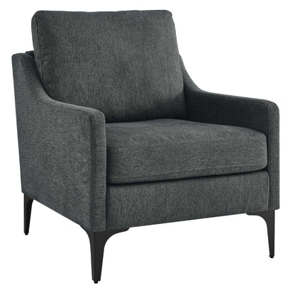 Modway - Corland Upholstered Fabric Armchair by Modway  Living Room Sofas and Armchairs Gray - EEI-6023-CHA