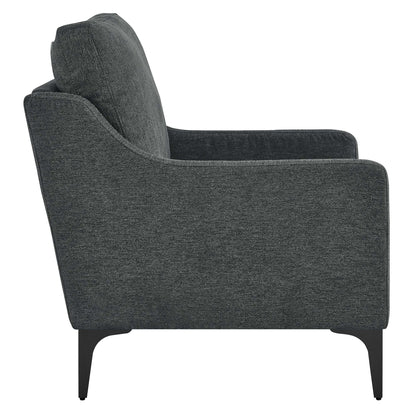 Modway - Corland Upholstered Fabric Armchair by Modway  Living Room Sofas and Armchairs Gray - EEI-6023-CHA