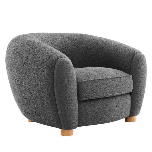 Modway Outlet Abundant Boucle Upholstered Fabric Armchair by Modway  Living Room Furniture Charcoal - EEI-6025-GRY