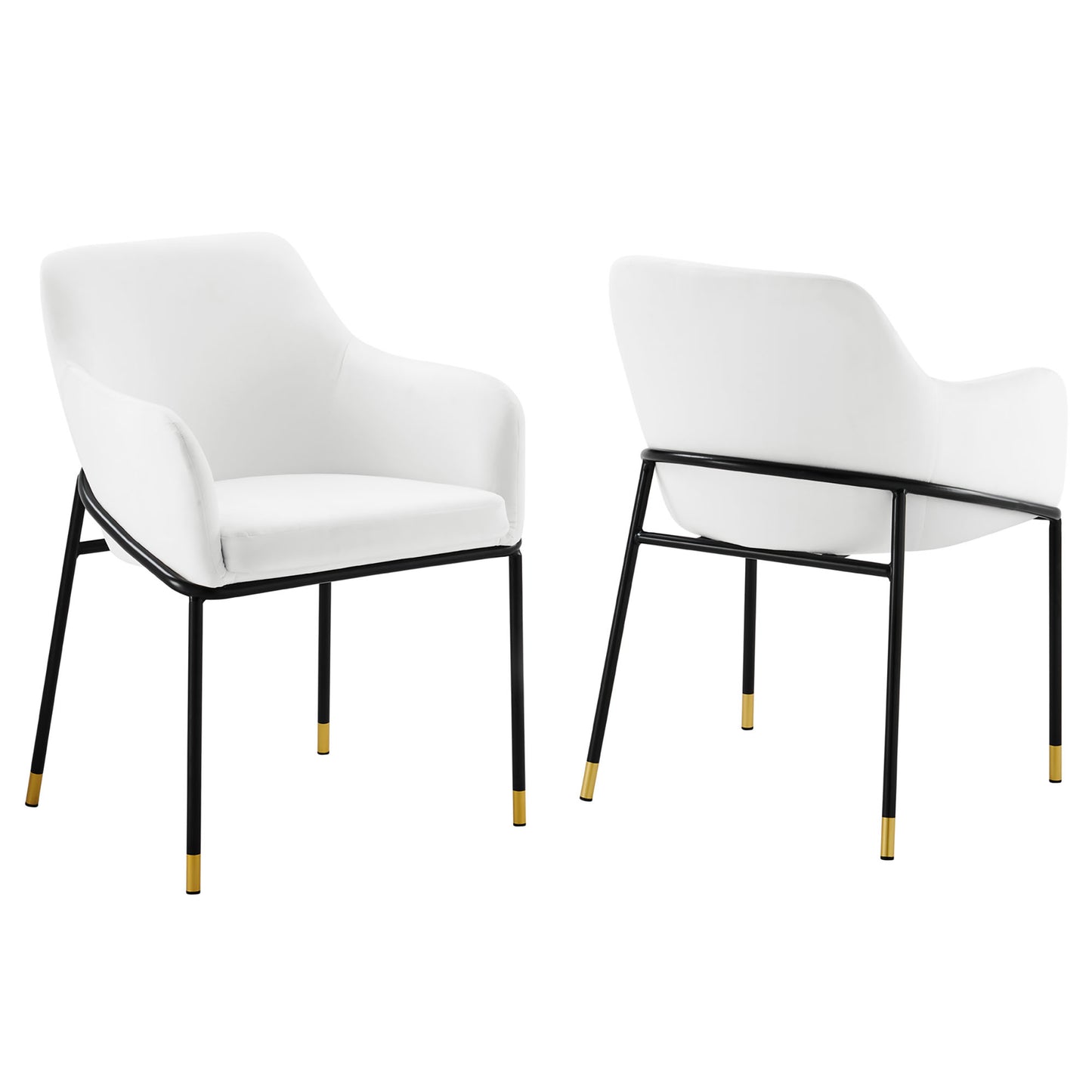 Modway Outlet Jovi Performance Velvet Dining Armchair Set of 2 by Modway  Bar and Dining Furniture Black White - EEI-6026-BLK-WHI
